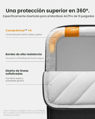 Vista 5 de tomtoc Set de funda protectora 360 para laptop para MacBook Air de 13 pulgadas M4/A3240 2025, M3/A3113, M2/A2681 M1/A2337, MacBook Pro de 13
