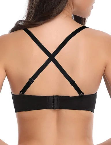 Vista 6 de Wingslove Sujetador de figura completa sin tirantes para mujer, con varillas, contorno multisentido, talla grande, alfombra roja