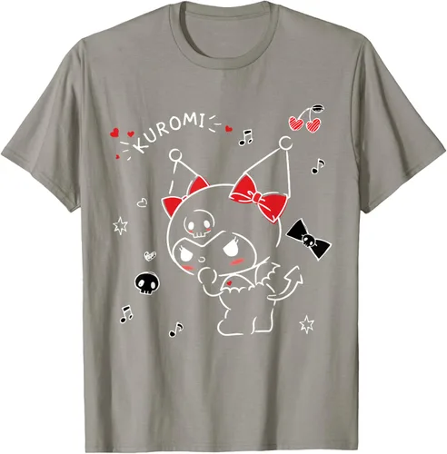 Vista 26 de Kuromi Camiseta Mischievous Tee Shirt Negro