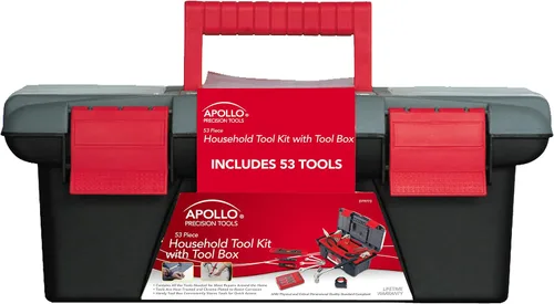 Vista 2 de Apollo Tools - Juego de herramientas para el hogar de 53 piezas, incluye herramientas y caja de herramientas con una selección de las herramientas