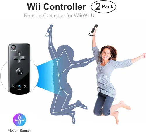 Vista 3 de Bameca Wii Controller - Paquete de 2, mando a distancia Wii y Wii U