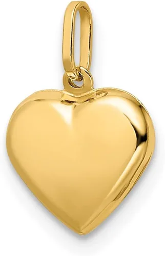 Vista 3 de Amanda Rose Collection Colgante de corazón inflado en 3D de oro amarillo de 14 quilates para mujer