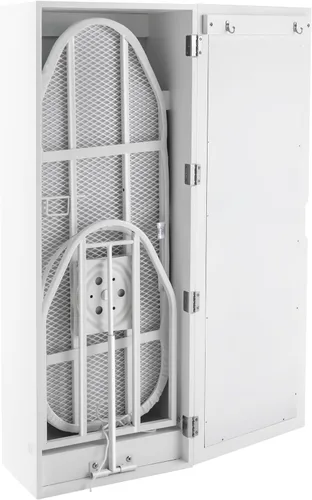 Vista 9 de Armario de tabla de planchar montado en la pared con estantes de almacenamiento y puerta, tabla de planchar plegable integrada, estación