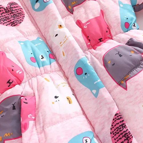 Vista 3 de Chaqueta acolchada con capucha para niñas pequeñas, traje de nieve para bebé, abrigo de algodón con capucha de piel para invierno, ropa de abrigo