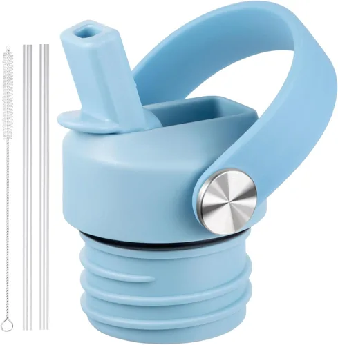 Vista 7 de Tapa de popote para Hydroflask, tapas con popote para Hydro Flask de boca estándar de 18, 21, 24 onzas, tapa deportiva de repuesto para tapa