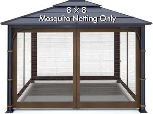 Vista 13 de Wonwon Gazebo Mosquitera de Repuesto Universal para Exteriores Toldo de 4 Paneles de Paredes de Malla con Cremallera para Gazebo de 10' x 10