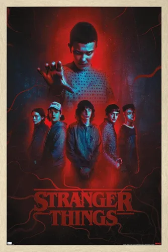 Vista 14 de Trends International Netflix Stranger Things: Season 4 - Póster de pared de grupo, 14.72 x 22.37 pulgadas, versión enmarcada de madera de granero