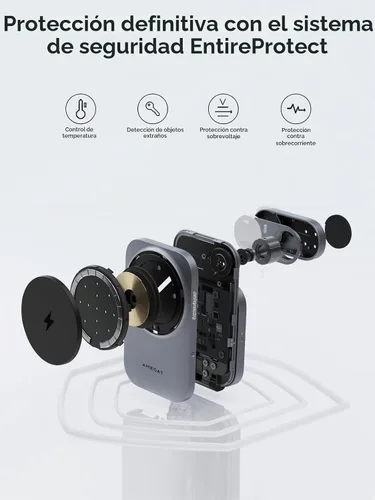 Vista 7 de Estación de carga 3 en 1, soporte de carga inalámbrico plegable con certificación MagFusion Z de 15 W, compatible con MagSafe para iPhone gris