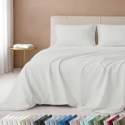 Vista 40 de California Design Den Juego de sábanas de lujo tamaño King - 100% algodón, 600 número de hilos, sábanas King de bolsillo profundo, ropa de cama