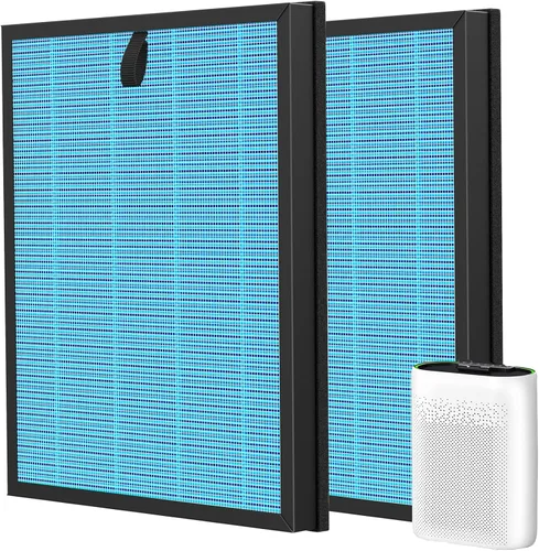 Vista 8 de Paquete de 2 filtros de aire MK-D05 de repuesto para purificadores de aire A-EVE MK-D05, filtro HEPA 4 en 1, versión de caspa de mascotas, verde