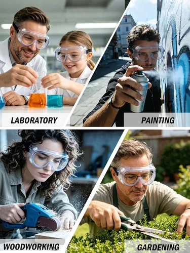 Vista 6 de 1 paquete de gafas de seguridad antivaho, gafas de seguridad protectoras, protección para los ojos