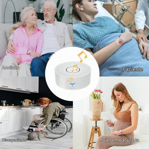 Vista 2 de Buscapersonas con WiFi para cuidadores, botón de llamada, alarma inalámbrica para enfermeras, campana de llamada, localizador de alerta