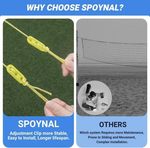 Vista 3 de SPOYNAL Red de voleibol portátil para patio trasero y playa, juego de voleibol al aire libre de 20 pies/32 pies con altura ajustable