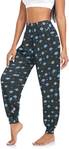 Vista 4 de Women's Harem Pant Turkish-Evil-Eye Yoga Boho Trousers Summer Beach Pant Jogger Pant Sweatpant
