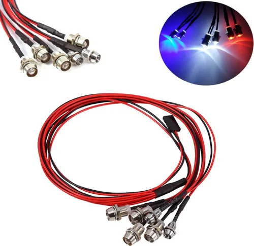 Vista 3 de ShareGoo - Kit de faros delanteros LED de 6 leds, luz trasera compatible con Traxxas HSP Redcat Axial SCX10 1/10 1/12 1/16 RC Car Truck Tank Crawler
