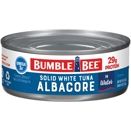 Vista 29 de Bumble Bee Atún blanco sólido en agua, paquete de 3, 9 onzas