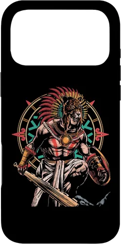 Vista 21 de Funda para iPhone 11 Pro Max Aztec Jaguar Ancient Warrior Native Mexican Mythology Case