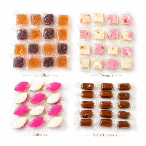 Vista 2 de Maxim's de Paris - Surtido gourmet de confitería francesa - Calissons, pastas de frutas, caramelos, turrones - 32 piezas, 6.9 onzas