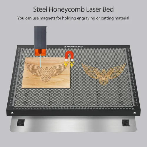 Vista 4 de Cama Láser de Panal de Abejas 400mm x 400mm Almohadilla de Corte de Panal de Abejas de Acero para Cortador Gravador Láser, Tamaño de Trabajo