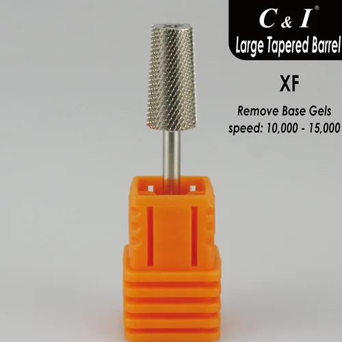 Vista 2 de C & I Broca de uñas de barril cónico grande, lima electrónica para máquina de taladro de manicura, uñas de gel de eliminación rápida, uñas