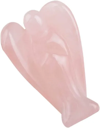 Vista 5 de Rockcloud Cristal curativo de 0.5 pulgadas, corazones de soplo y ángel de la guarda tallados, piedras de preocupación talladas para chakras, reiki