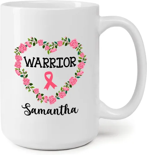 Vista 11 de Taza personalizada para sobrevivientes de cáncer, taza de cáncer de mama, taza de cinta rosa, regalo para sobreviviente de cáncer de mama, taza