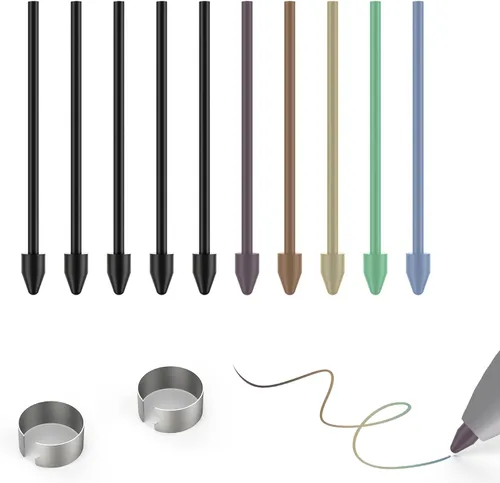 Vista 11 de Puntas de metal de repuesto para Samsung Galaxy Tab S10/S9/S8/S7/S6, S26/S25/S24/S23/S22 Ultra S Pen, puntas/puntas + clip + caja de almacenamiento