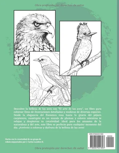 Vista 2 de El Arte de las Aves (Volumen 1) Coloring book. (Spanish Edition)