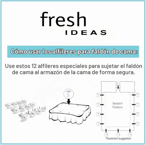 Vista 4 de Levinsohn Textile FRE-751-XX-ASST-XX Fresh Ideas Pines para falda de cama, set de 12