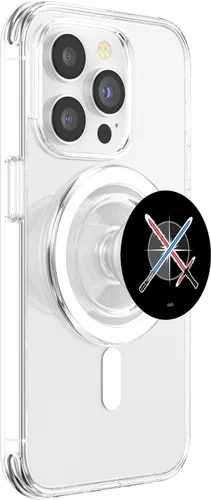 Vista 3 de Star Wars PopSockets MagSafe PopGrip con sable de luz azul vs rojo para iPhone