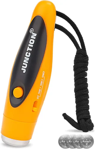 Vista 6 de UNIWA Silbato electrónico, silbato operado por batería ajustable con 3 sonidos de silbato diferentes y fuertes con cordón, silbatos electrónicos
