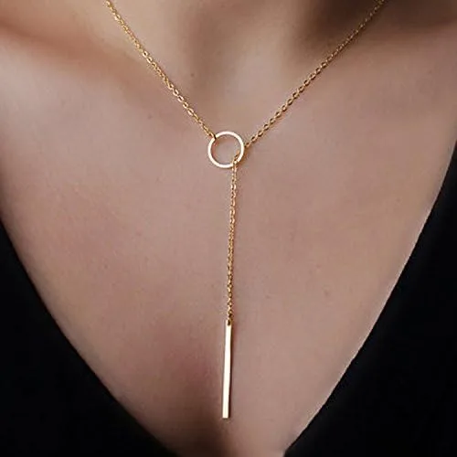 Vista 3 de choice of all Collar largo con colgante en Y de Lariat para mujer, collar con colgante de barra, joyería, regalos de Navidad para mujeres