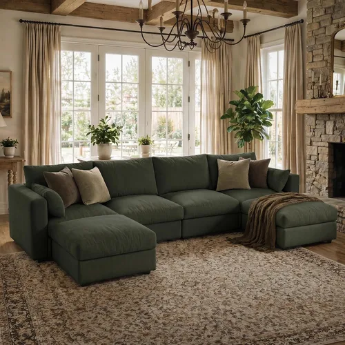 Vista 16 de Sofá modular Cloud modular con almacenamiento, sofá nube profundo de gran tamaño, sofá beige para sala de estar, sofá en forma de L de 99 pulgadas
