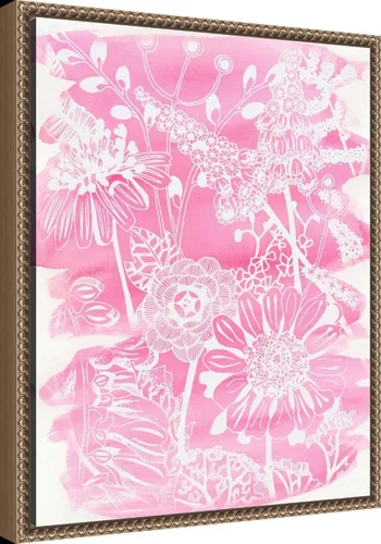 Vista 2 de Amanti Art Lienzo enmarcado para pared, 20 x 16 pulgadas, ramo fucsia II de Chariklia Zarris, lienzo enmarcado para pared, obras de arte de flores