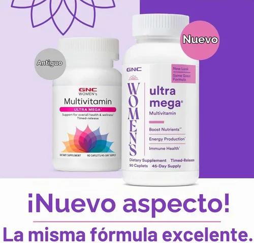 Vista 7 de GNC Ultra Mega Multivitamínico para mujer, 90 unidades, 45 porciones