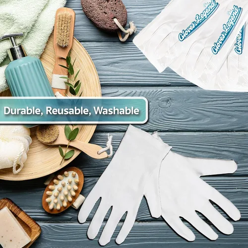 Vista 6 de 3 pares de guantes hidratantes de algodón blanco para manos secas, eczema, dormir, cuidado nocturno, 3 pares