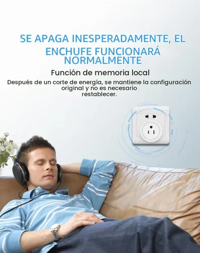 Vista 7 de Enchufe inteligente, enchufe de salida Wi-Fi compatible con Alexa y Google Home, aplicación automática, función de temporizador, función de medición