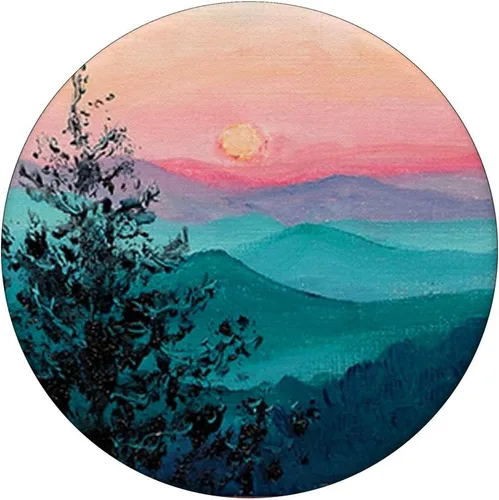 Vista 3 de Fresco Montañas Acuarela Pintura Diseño Al Aire Libre Amantes PopSockets Intercambiable PopGrip