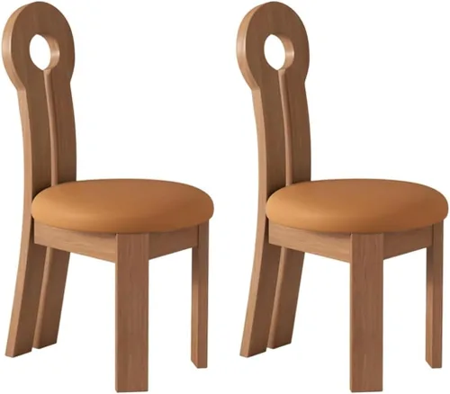 Vista 68 de YVYKFZD Dining Chairs Set, Solid Wood Dining Room Chair, Upholstered Kitchen Chairs, Unique Key-Shaped Living Room Chair, for Offices Bedroom Study