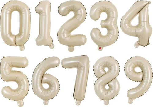 Vista 52 de TONIFUL Globos grandes de 50 pulgadas con números dorados del 0 al 9, globo digital grande de Mylar número 8 digital ocho para fiestas