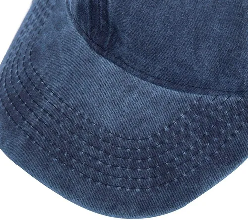 Vista 4 de Gorra de béisbol bordada personalizada Gorra de vaquero ajustable personalizada Agregue su texto, Retro azul marino.