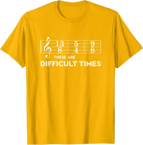 Vista 85 de Musician - Camiseta con texto en inglés "These are Difficult Times", talla S