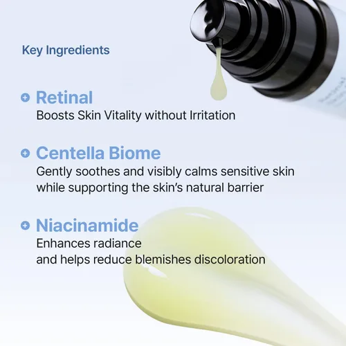 Vista 6 de MEDITHERAPY Retinal Skin Booster Serum - Retinaldehído no irritante para principiantes para cara y cuerpo - Minimizador de poros de retinol
