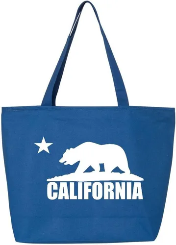 Vista 9 de shop4ever Cali White Bear - Bolsa de compras reutilizable con cremallera y cremallera