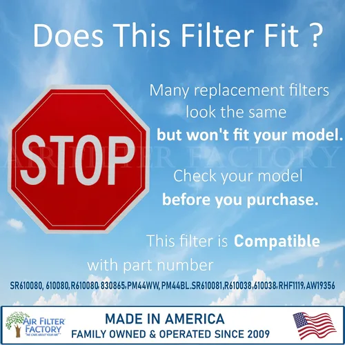 Vista 7 de Air Filter Factory Filtro de grasa SR610080, 610080 R610080 830865, PM44WW, PM44BL, SR610081, R610038, 610038, RHF1119, AW19356 Reemplazo