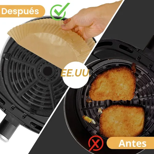 Vista 5 de SIUDANGKA Forros para freidora de aire Ninja, 100 piezas de forro de papel desechable para la mayoría de las freidoras de aire de 4 a 8 cuartos