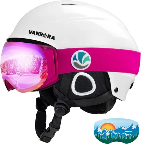 Vista 14 de VANRORA Juego de casco y gafas de esquí – Casco de snowboard con control de clima, lentes intercambiables, para hombres y mujeres