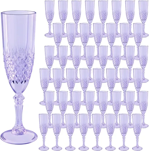 Vista 12 de Copas de champán de plástico, copas de champán a granel, copas de vino acrílicas reutilizables irrompibles para bodas, despedidas de soltero, Ámbar