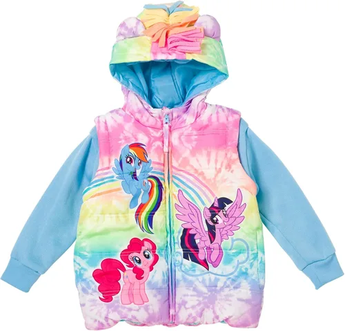 Vista 4 de My Little Pony Rainbow Dash - Chaqueta con cremallera para niñas de niños pequeños a niños pequeños
