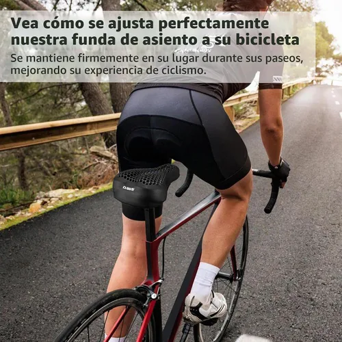 Vista 6 de DAWAY - Funda cómoda para asiento de bicicleta - Cojín acolchado de gel de silicona y espuma viscoelástica para asiento de bicicleta para hombres
